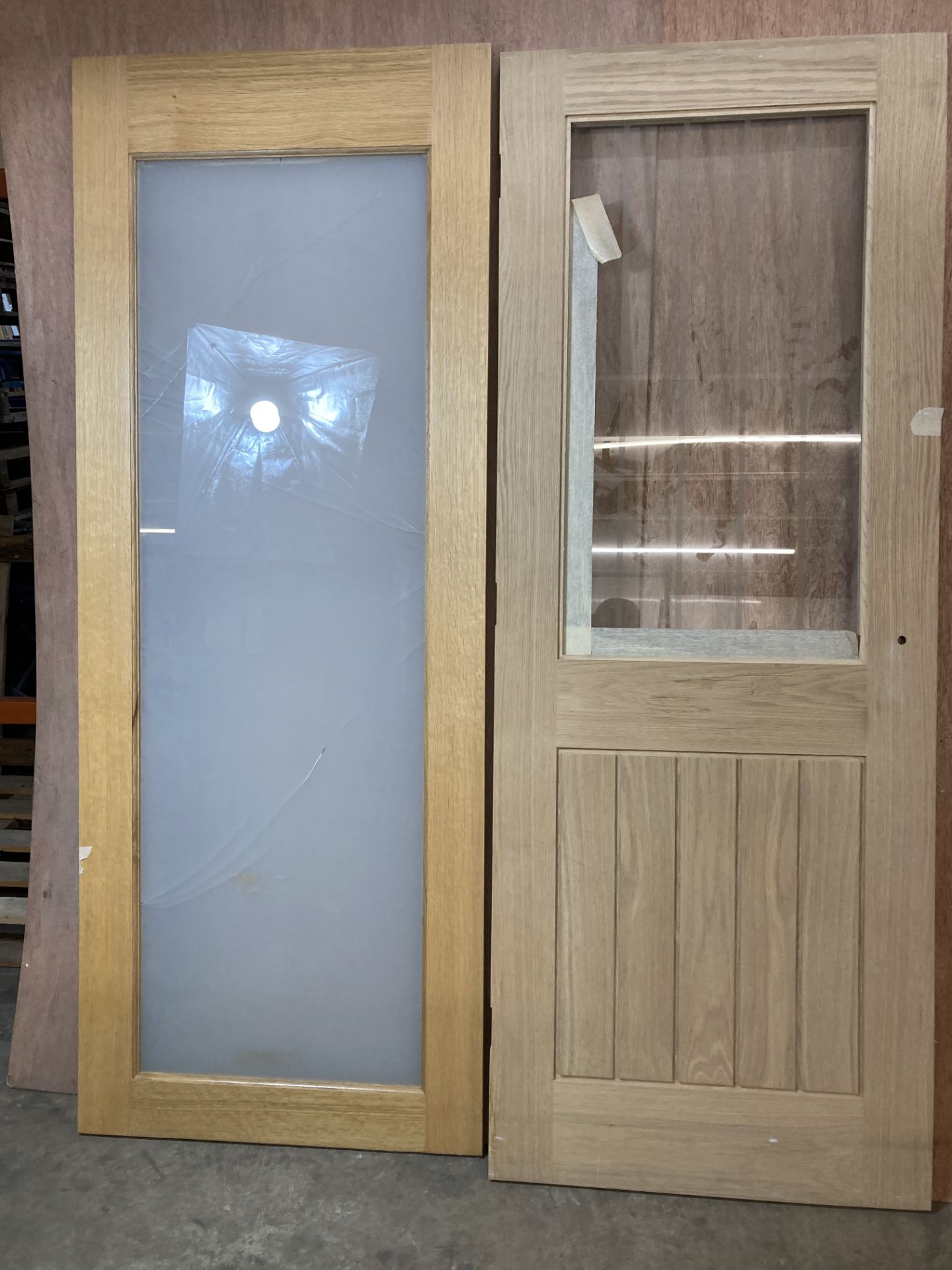 2 x Unfinished Glazed Internal Doors As Per Description | DAMAGED