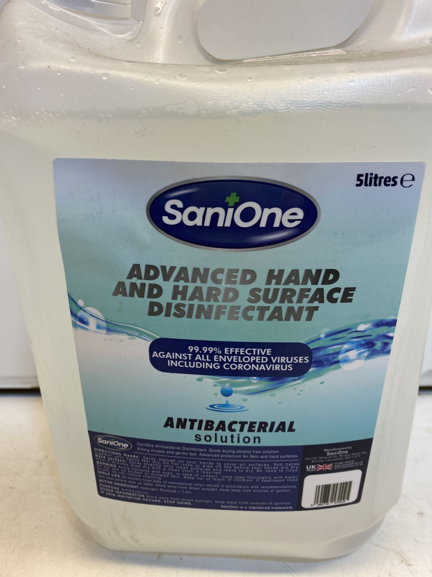 2 x 5LTR Bottles Of Advanced Hand & Hard Surface Disinfectant - Image 2 of 3