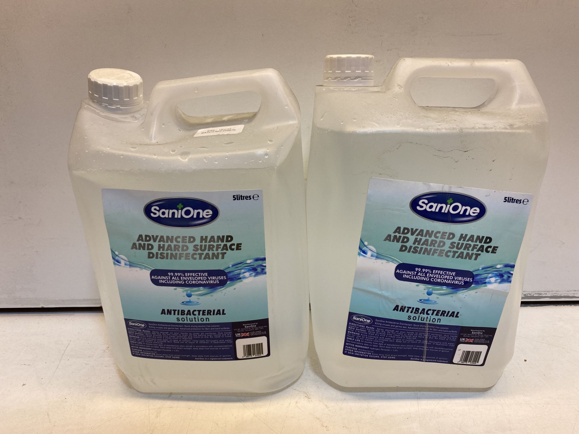 2 x 5LTR Bottles Of Advanced Hand & Hard Surface Disinfectant