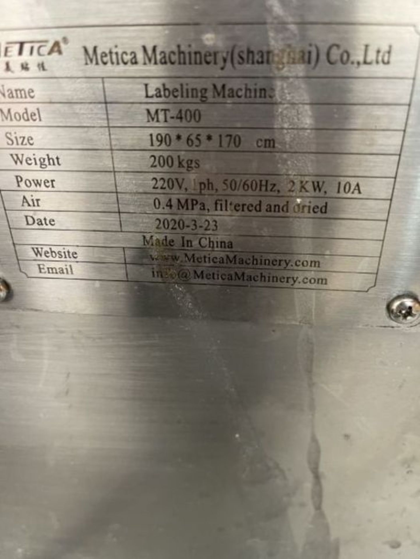 Logic horizontal labelling machine | Model: MT400 | YOM: 2020 - Image 4 of 5