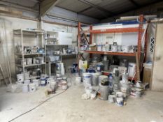 Quantity of Unopened & Opened Paint Stock as per pictures | Racking Included