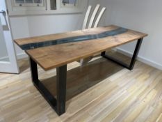 Wooden Boardroom/Meeting Table w/ Tampered Glass Top | 210cm x 82.5cm x 73.5cm