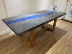 Concrete Boardroom/Meeting Table w/ Tampered Glass Top | 210cm x 82.5cm x 73.5cm