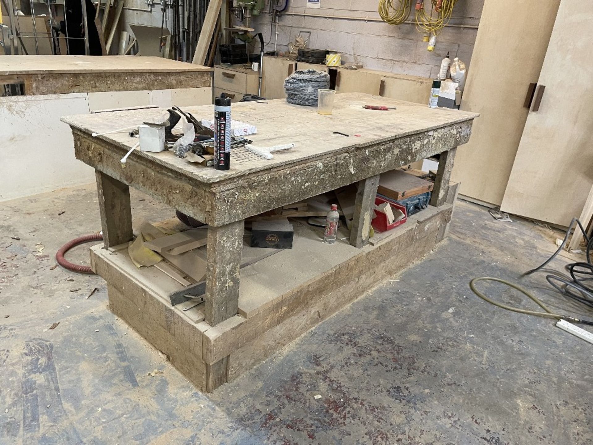 5 x Wooden Workshop Benches as per pictures - Image 2 of 4