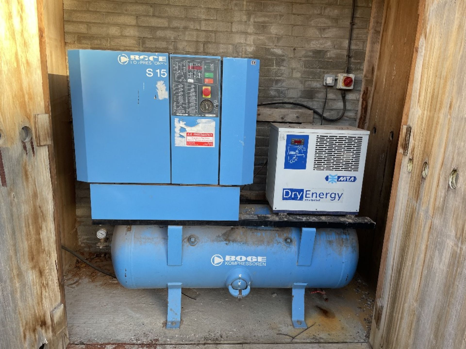 BOGE S15 Industrial Screw Air Compressor w/ Receiver