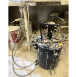 Industrial Mobile Paint Pressure Pot w/ Mixer Agitator, Spray Gun & Air Regulator/Filter
