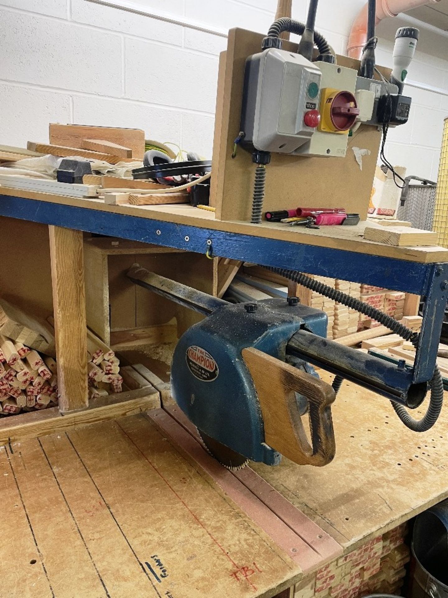 The Champion Radial Arm Saw w/ Bench - Image 3 of 5