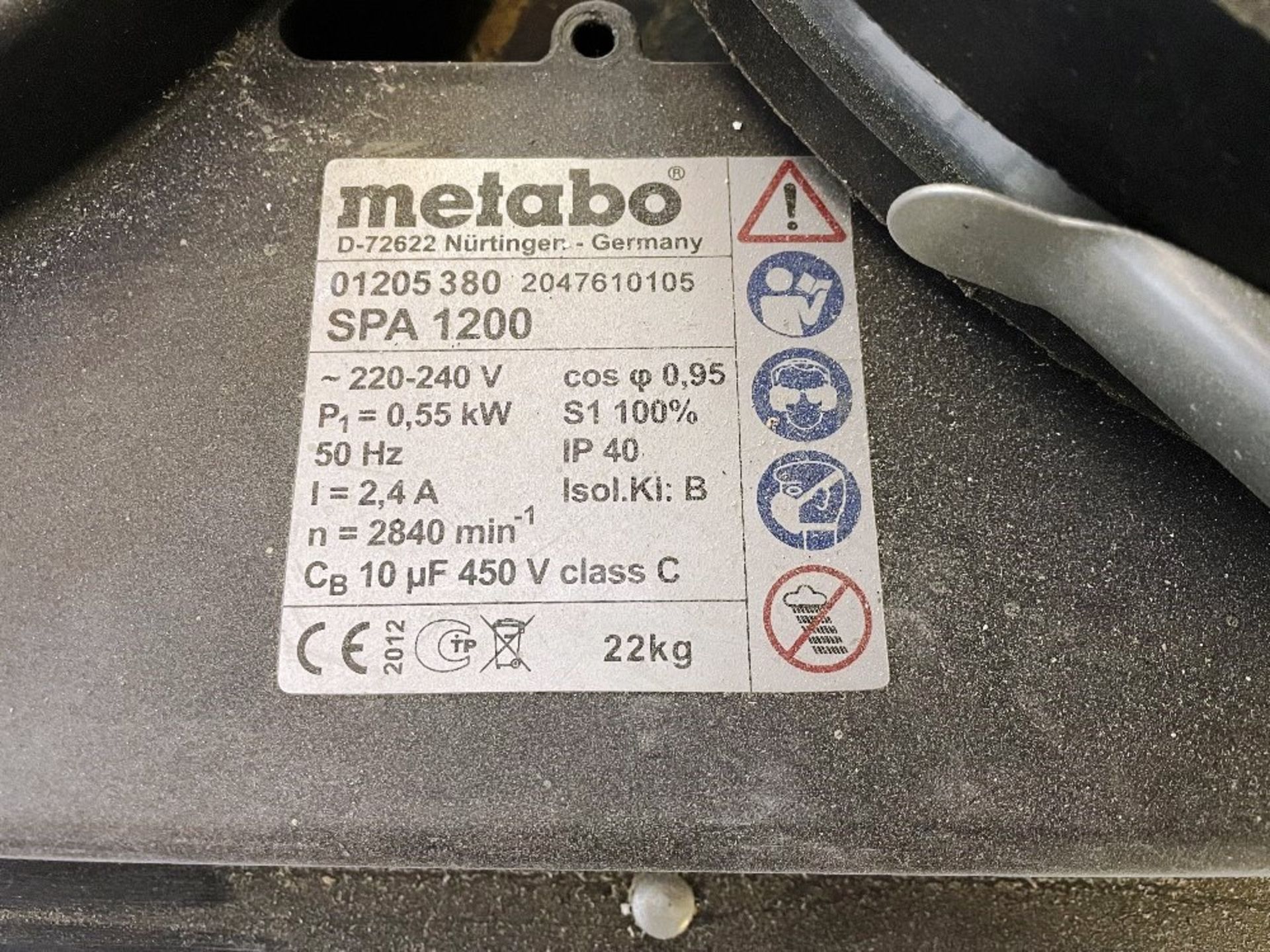 Unosand Multi 280 Denibbing Sander w/ Metabo SPA 1200 Dust Extractor - Image 9 of 10