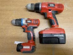 2 x Black & Decker Battery Powered Drills