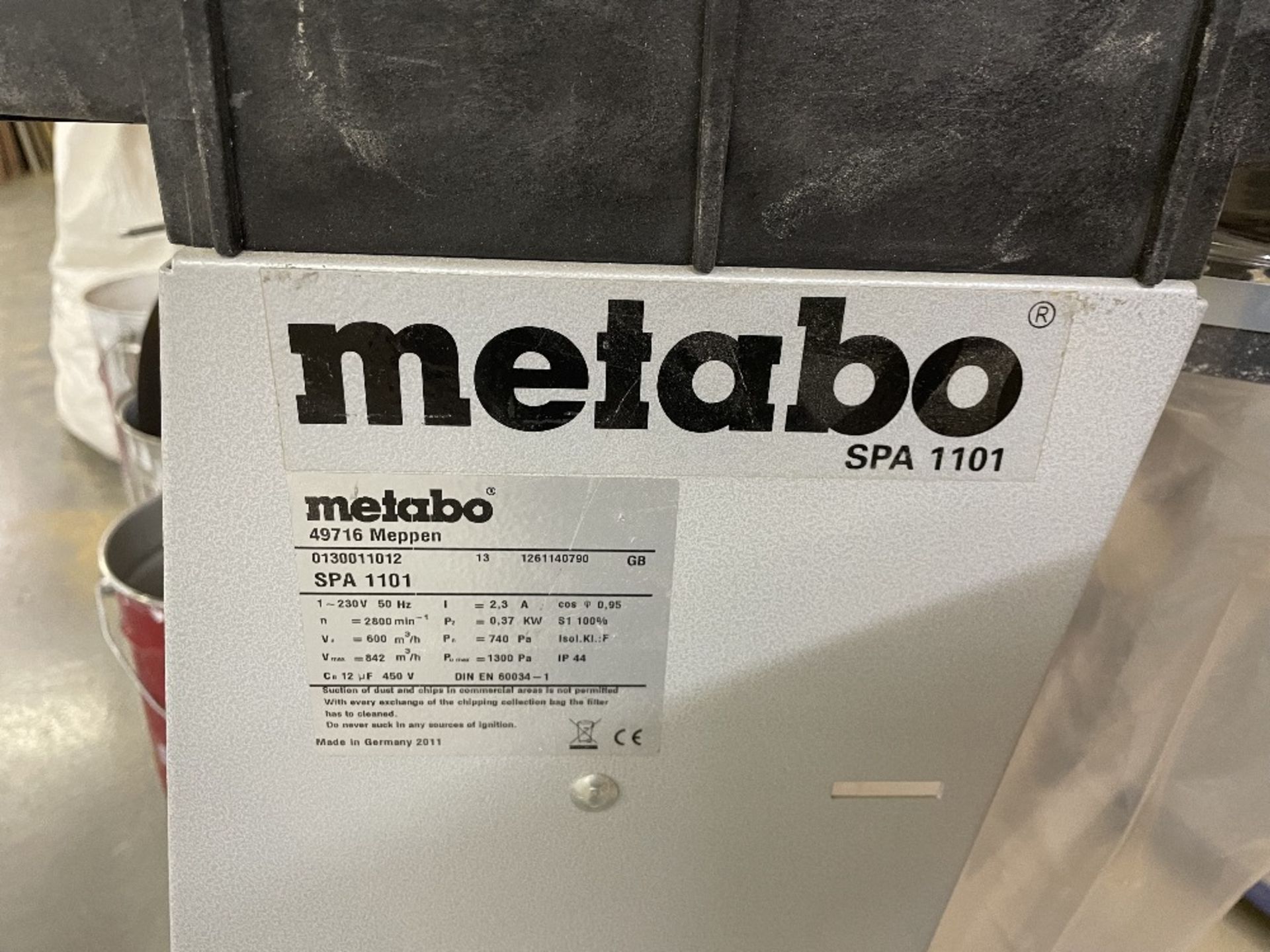 Metabo SPA 1101 Chip/Dust Extractor - Image 3 of 4