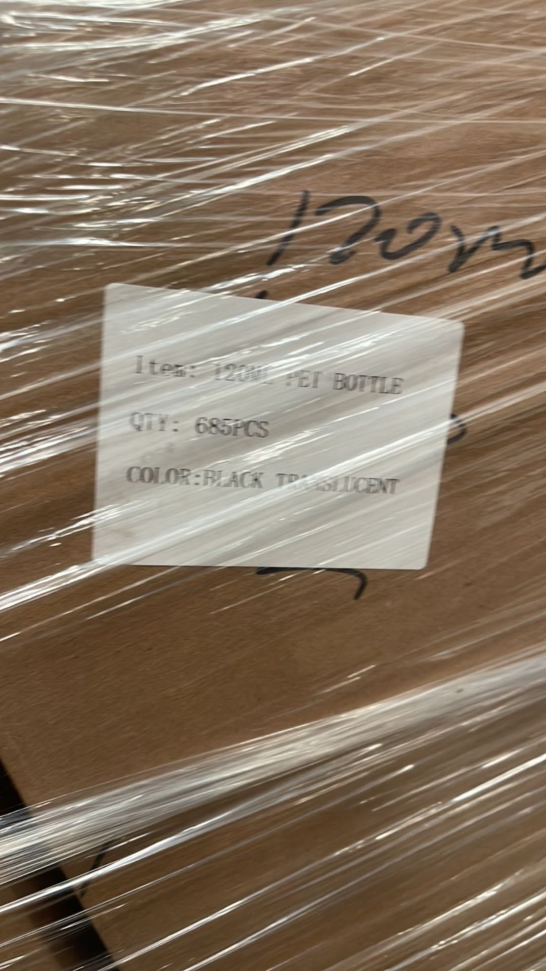 16 x Boxes each 685 120ml PET black translucent bottles - Image 4 of 5