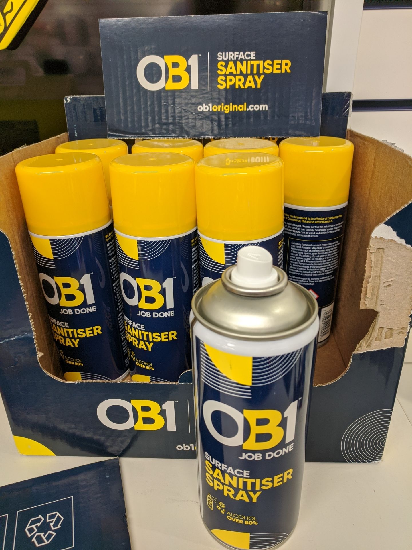 1000 x New, Sealed & Unused OB1 Job Done Surface sanitiser Spray | 400ml - Image 7 of 7