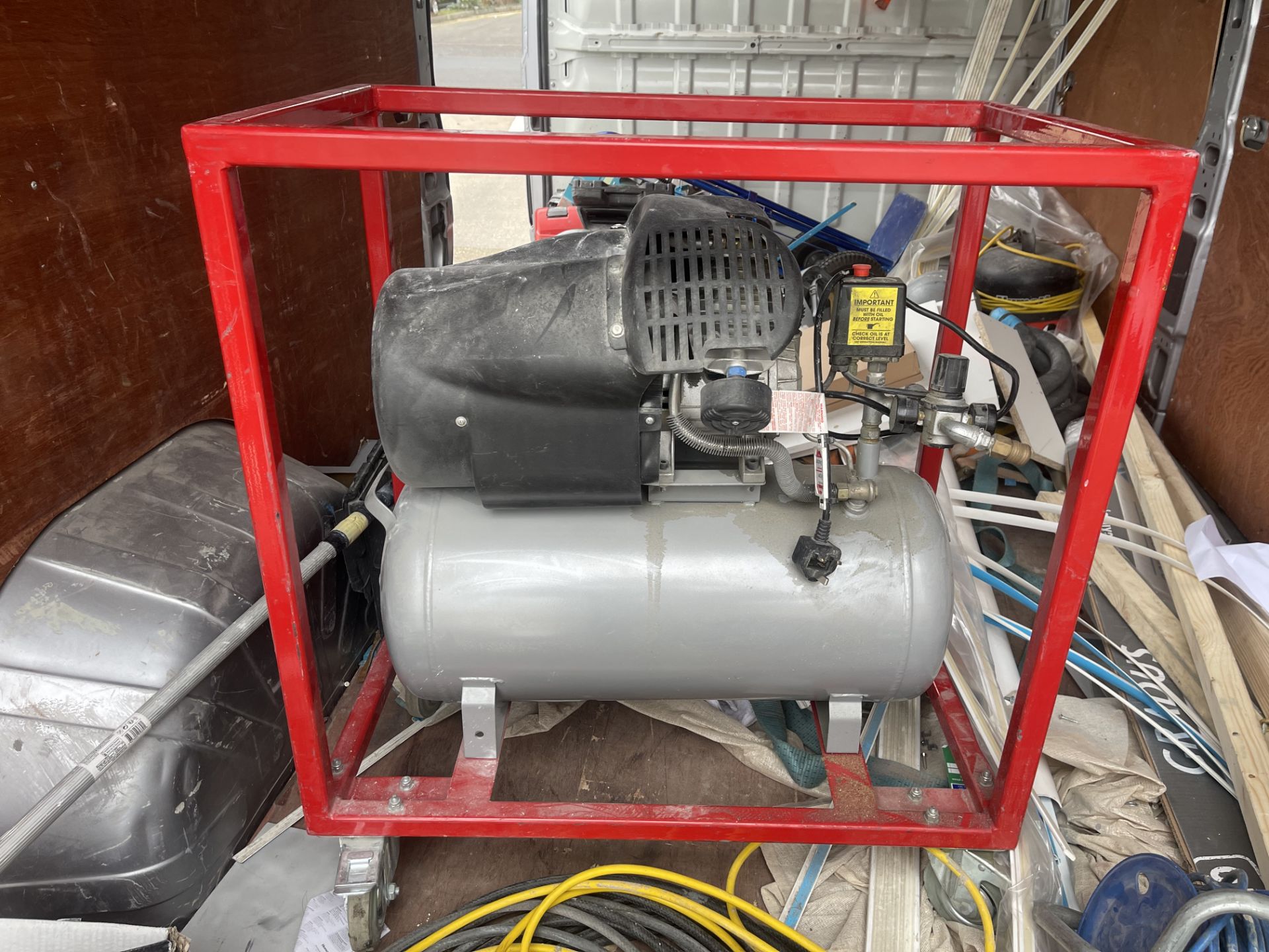 Small Air Compressor on Mobile Trolley