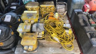 5 x Various Portable Site Transformers w/ Extension Outlets & Leads