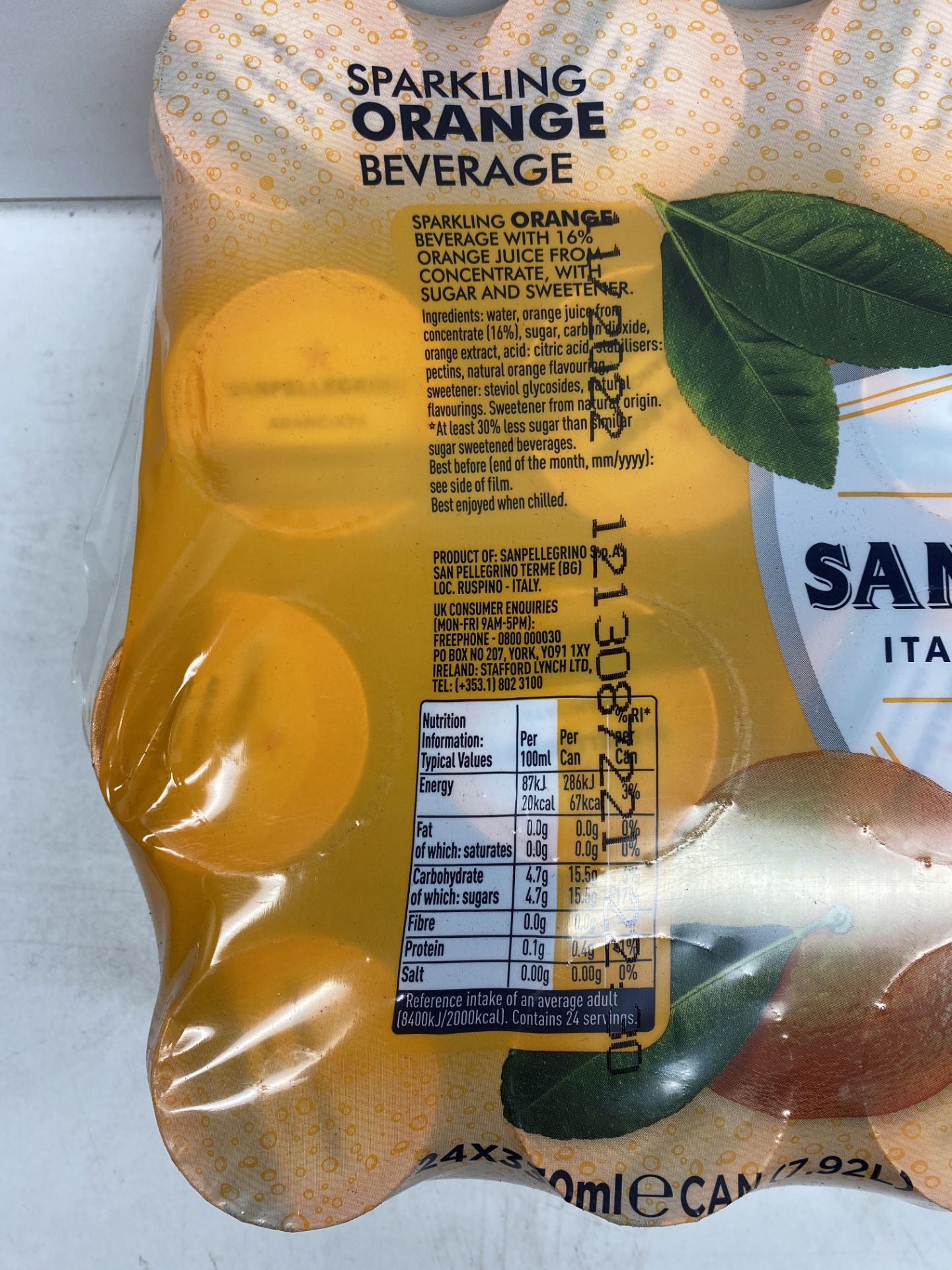 5 x Cases Of San Pellegrino Aranciata Sparkling Orange Beverages, 330ml ( Cases Of 24 ) - Image 2 of 3