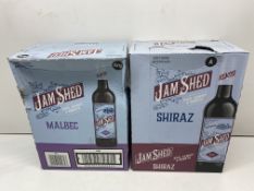 12 x Bottles Of Jam Shed Wine - See Description