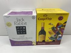 Mixed Lot Of Jack Rabbit White Wine & Campo Viejo Red Wine - See Description