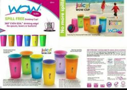 5397 x Juicy! WOW CUP® Kids Spill Free Drinking Cups | Various Colours
