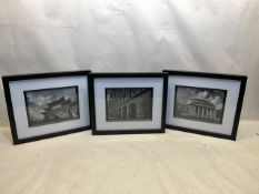 3 x Black and White Photos in Landscape | Black Wood Effect Frames | 33 x 28cm