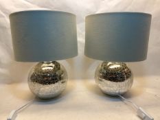 2 X Table Lamps | Cracked Mirror Ball Affect