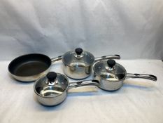 4 x Stainless Steel Pan Set