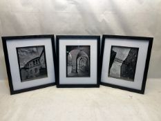 3 x Black and White Photos in Portrait | Black Wood Effect Frames | 33 x 28cm