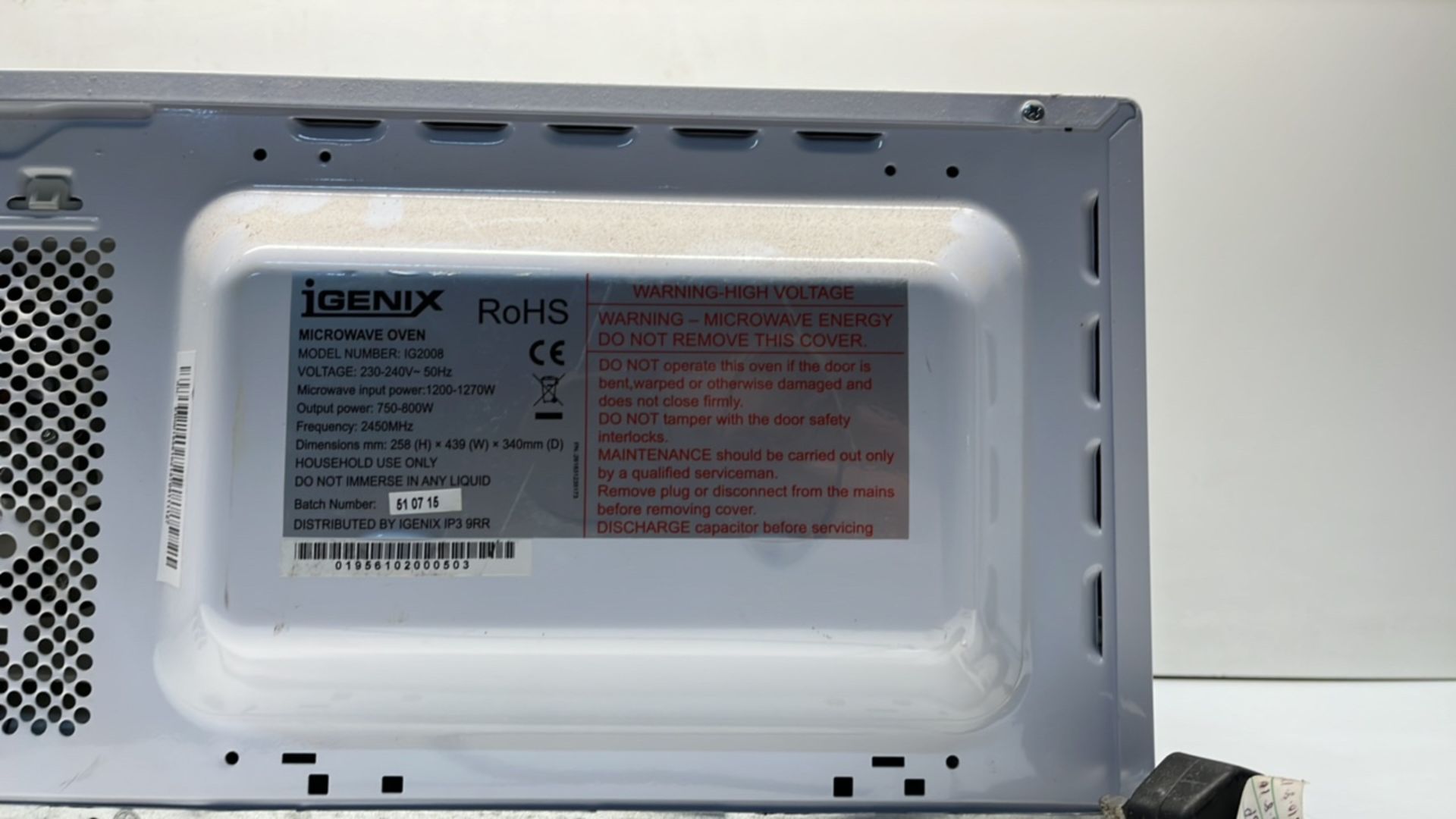 Igenix IG2008 800W Microwave - Image 5 of 5