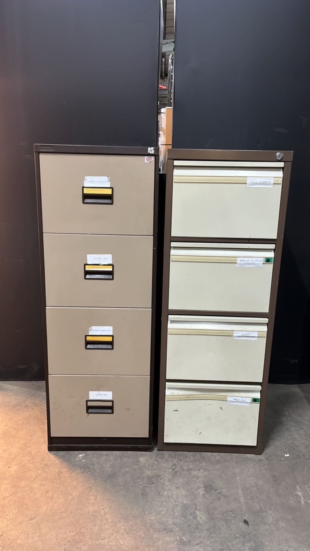 2 x 4 Drawer Metal Filing Cabinets MISSING KEY*