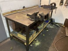 Metal Workbench w/ 2 x Engineers Vices