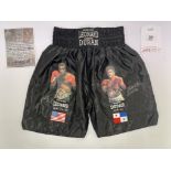 Sugar Ray Leonard & Roberto Duran Dual Signed Boxing Trunks w/ COA