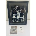 Sugar Ray Leonard & Tommy Hearns Dual Signed Picture in Display Frame w/ COA