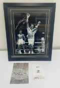 Sugar Ray Leonard & Tommy Hearns Dual Signed Picture in Display Frame w/ COA