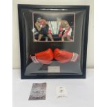 Chris Eubank Sr & Nigel Benn Dual Signed Lonsdale Boxing Gloves in Display Dome Frame w/ COA