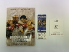 Floyd Mayweather Jr v Manny Pacquiao Official Fight Programme w/ Fight Ticket