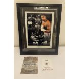 Larry Holmes Signed Picture Montage in Display Frame w/ COA