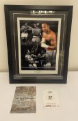 Larry Holmes Signed Picture Montage in Display Frame w/ COA