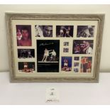 Muhammad Ali Signed Picture Montage in Display Frame w/ COA