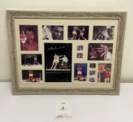 Muhammad Ali Signed Picture Montage in Display Frame w/ COA