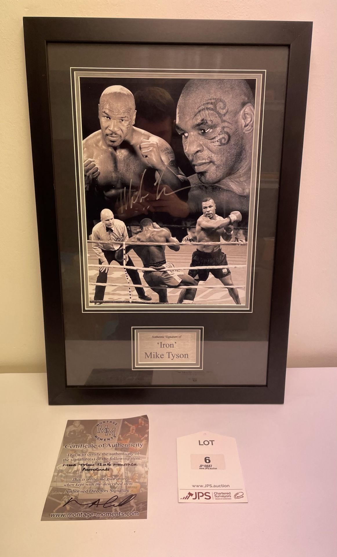 Iron' Mike Tyson Signed Picture in Display Frame w/ COA