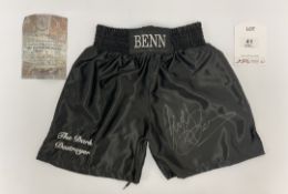Nigel Benn Signed Boxing Trunks w/ COA