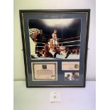 Muhammad Ali & George Foreman Dual Signed Picture in Display Frame w/ COA