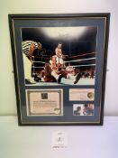Muhammad Ali & George Foreman Dual Signed Picture in Display Frame w/ COA