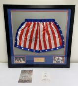 Carl Weathers/Apollo Creed Signed Boxing Trunks in Display Frame w/ COA