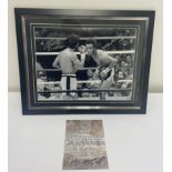 Sugar Ray Leonard & Roberto Duran Dual Signed Picture in Display Frame w/ COA