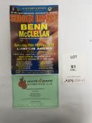 Nigel Benn Signed Sudden Impact Benn vs McClellan Fight Poster w/ COA