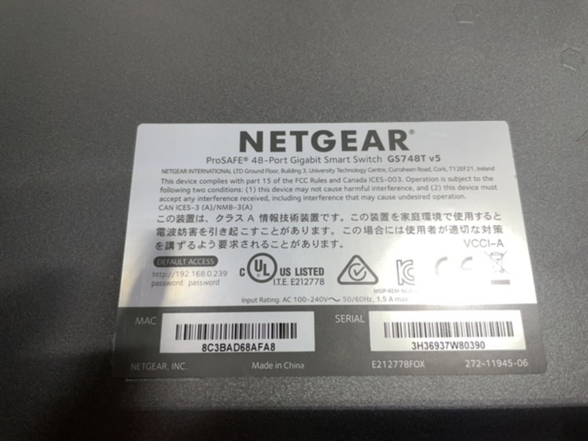 2 x Netgear GS748Tv5 48-Port Gigabit Smart ProSafe Switch - Image 3 of 3