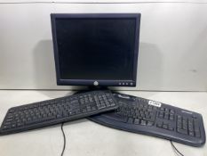 Dell Computer Monitor and 2 x Keyboards