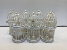 7 x Metal Birdcage Candle Holders