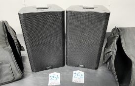 2 x QSC K12.2 2KW 75 Active Loudspeakers w/ Carry Cases