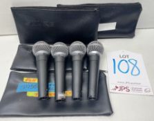 4 x Shure SM58 Dynamic Vocal Microphones w/ Cases